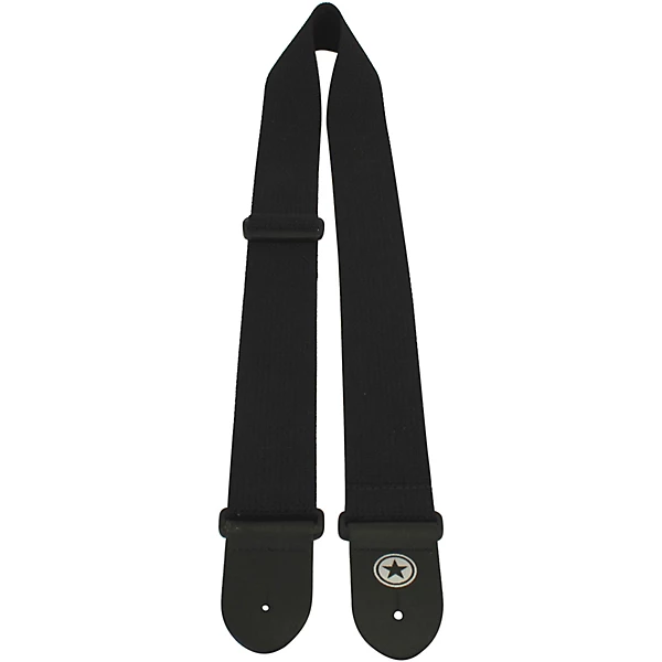 Soft Cotton Webbing Guitar Strap Black 2 in