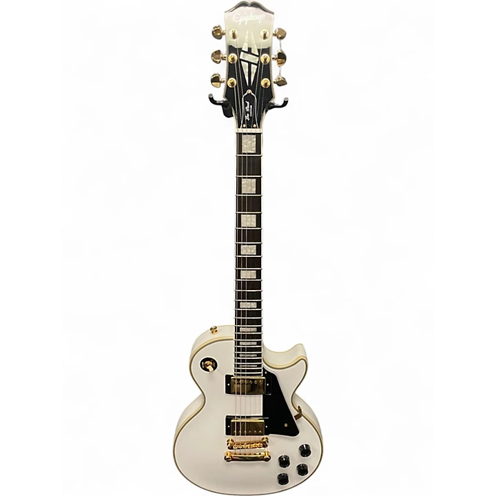 Used Epiphone Les Paul Custom Alpine White Solid Body Electric Guitar