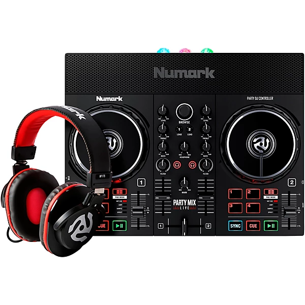 Partymix Live DJ Controller Bundle with Professional Headphones