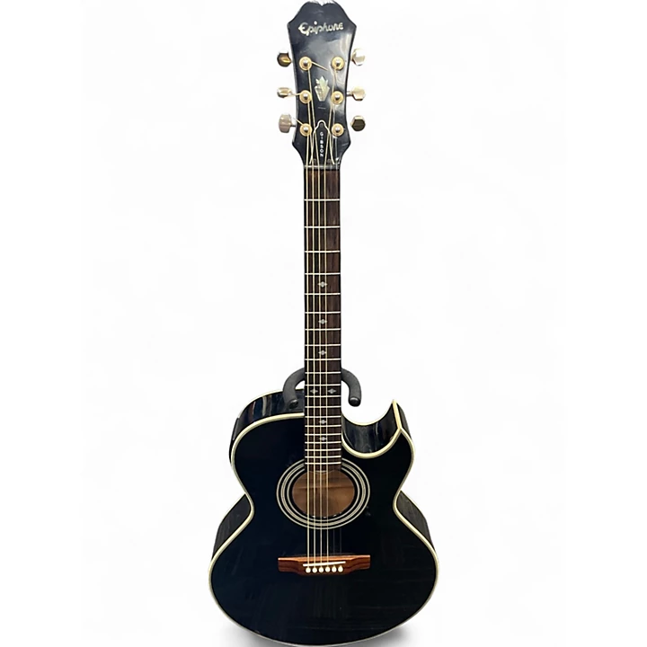 Used Epiphone PR5E Black Acoustic Electric Guitar