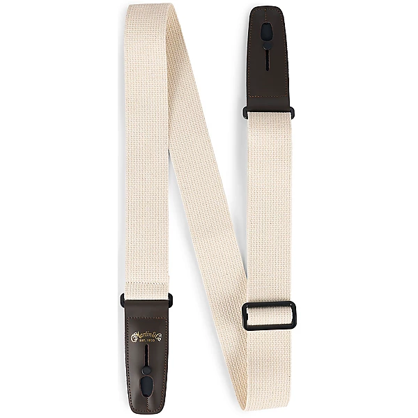 Cotton Weave Lock It Guitar Strap Cream 2 in