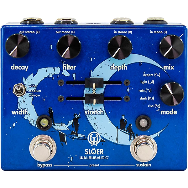 SLOER Stereo Ambient Reverb Effects Pedal Blue