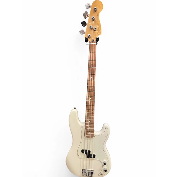 Used Fender Standard Jazz Bass Olympic White Electric Bass Guitar