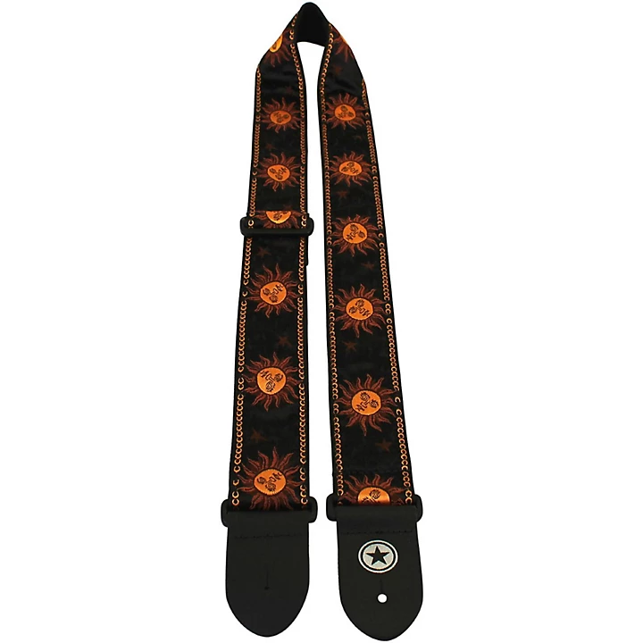 Sun Jacquard Guitar Strap Bronze and Black Sun 2 in