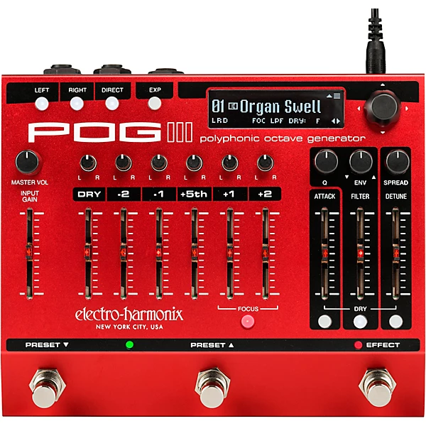 POG3 Poly Octave Generator Effects Pedal Red