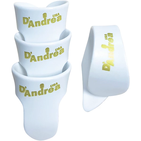 White TF Pack 1 Thumb 3 Finger Picks Large