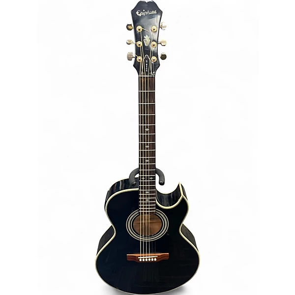 Used Epiphone PR5E Black Acoustic Electric Guitar