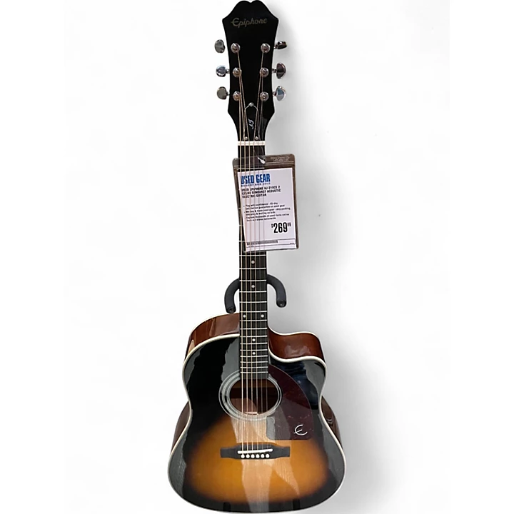 Used Epiphone AJ 210CE 2 Color Sunburst Acoustic Electric Guitar