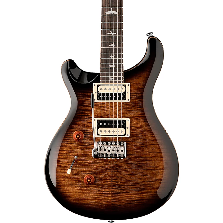 SE Custom 24 Left Handed Electric Guitar Black Gold Sunburst