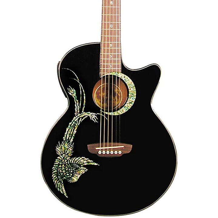 Luna Fauna Phoenix Folk Style Cutaway Acoustic Electric Guitar