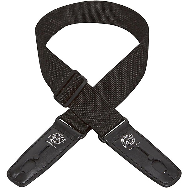 2 Poly Patented Locking Technology Guitar Strap Black