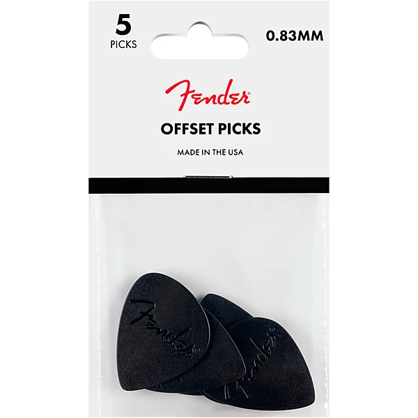 Offset Guitar Picks Black Medium 5 Pack