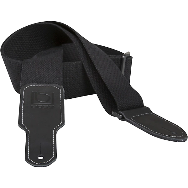 2 Cotton Guitar Strap Black 2 in