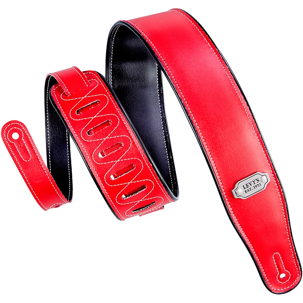 M26VP 75 Black Red Vinyl Guitar Strap