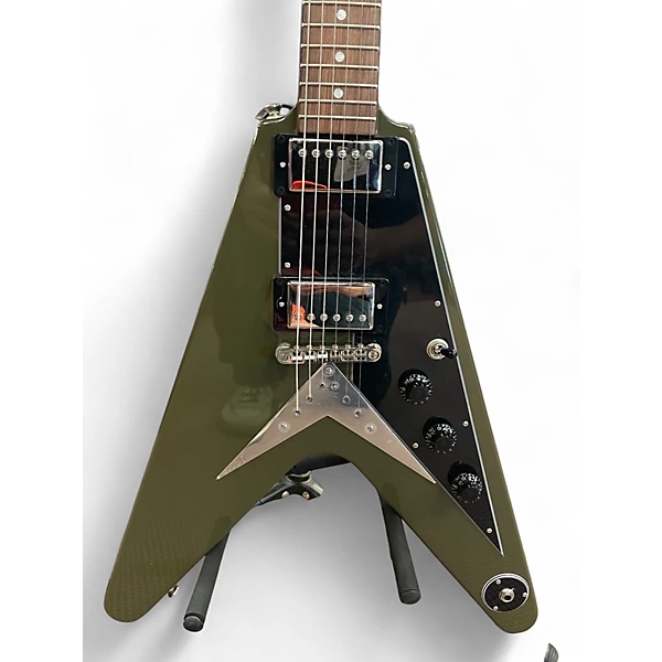 Used Epiphone Flying V Green Solid Body Electric Guitar