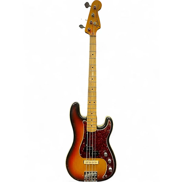 Vintage 1973 Fender Precision Bass 3 Color Sunburst Electric Bass Guitar
