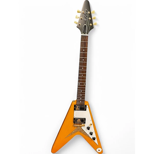 Used Epiphone 1958 Korina Flying V Natural Solid Body Electric Guitar
