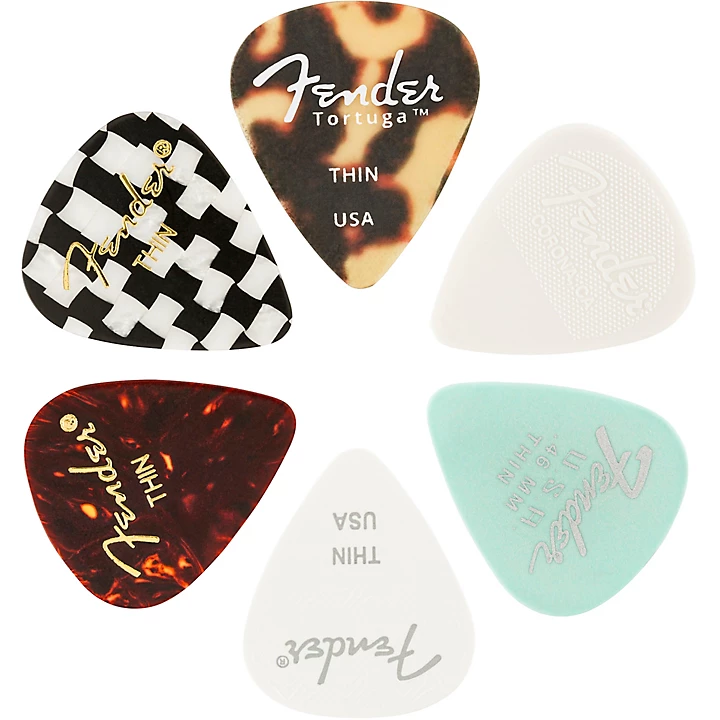 351 Shape Material Medley Guitar Picks 6 Pack Thin 6 Pack