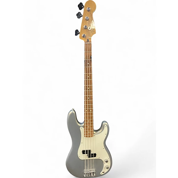 Used 2020 Fender Player Precision Bass Silver Electric Bass Guitar