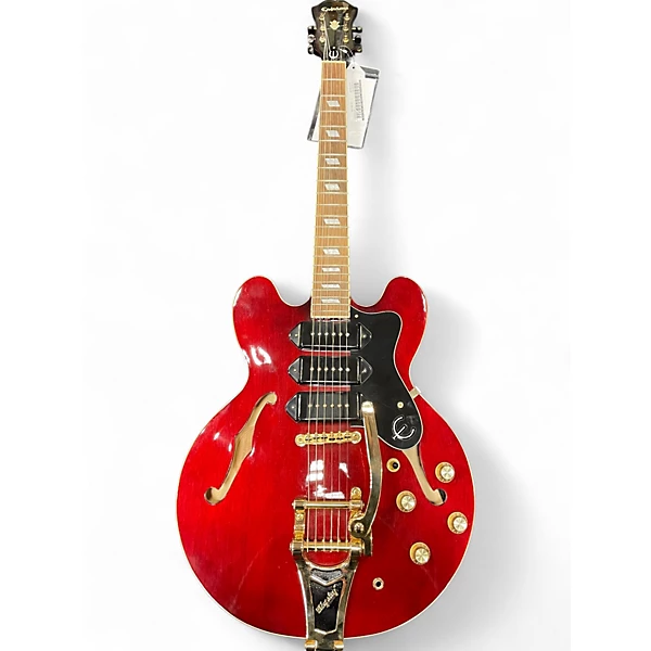 Used Epiphone Riviera Custom P93 Wine Red Hollow Body Electric Guitar