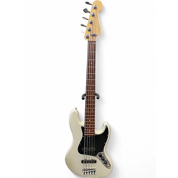 Used 2004 Fender American Standard Jazz Bass V Silver Electric Bass Guitar