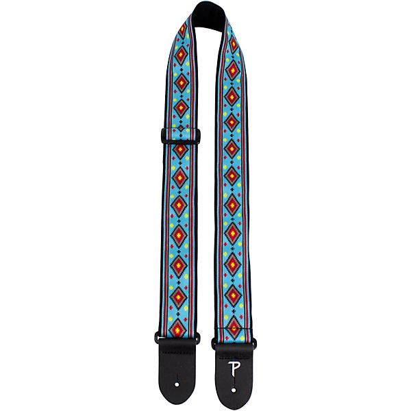 2 Jacquard Guitar Strap Aztec Blue Aztec 39 to 58 in