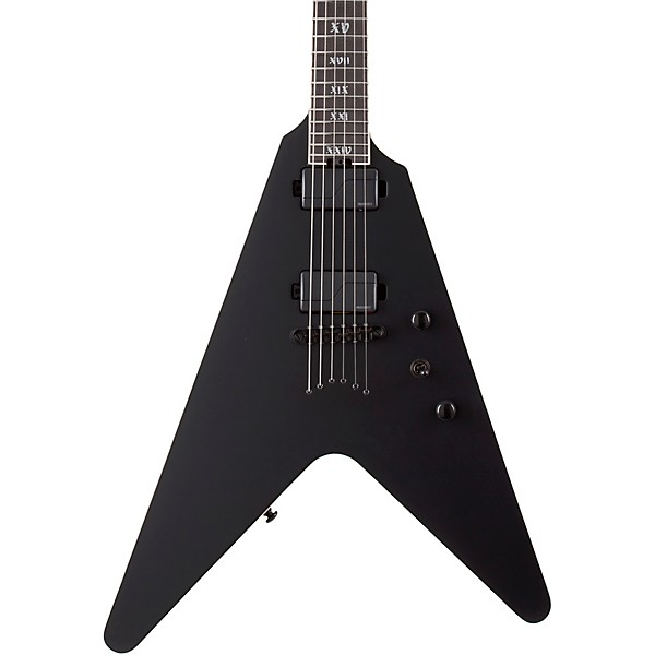 Schecter Guitar Research V 1 SLS Elite Evil Twin Electric Guitar Satin Black