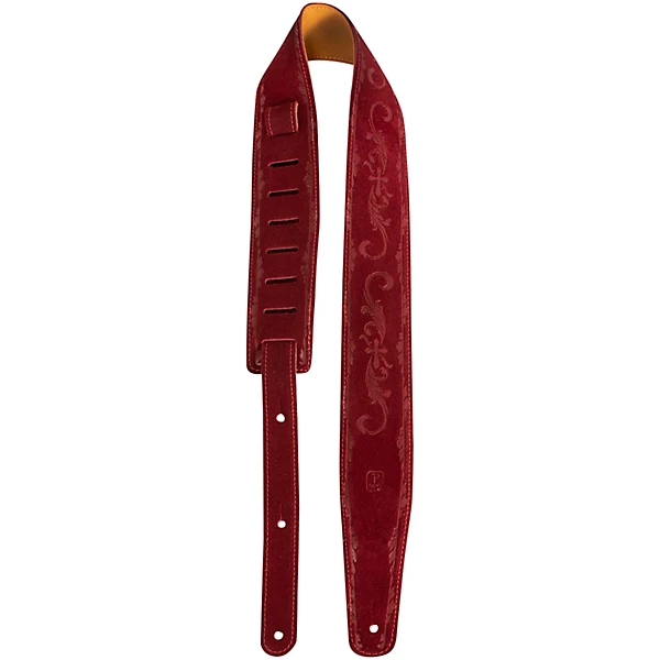 25 Inch Black Suede With Full Embossed Design Burgundy 25 in