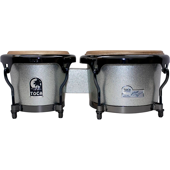Eric Velez Signature Series Bongos 7 and 9 in Gun Metal Glitter