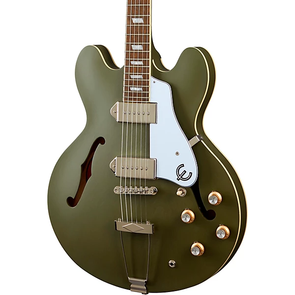 Casino Worn Hollow Body Electric Guitar Olive Drab