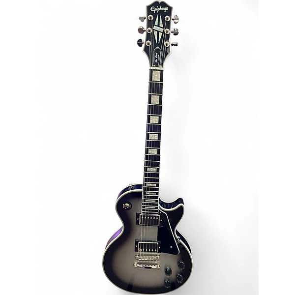 Used Epiphone Les Paul Custom silver burst Solid Body Electric Guitar