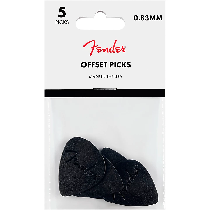 Offset Guitar Picks Black Medium 5 Pack