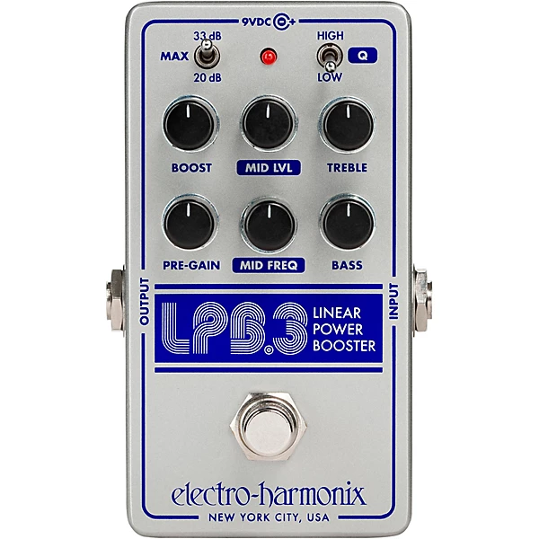 LPB 3 Linear Power Booster EQ Effect Pedal Silver and Blue