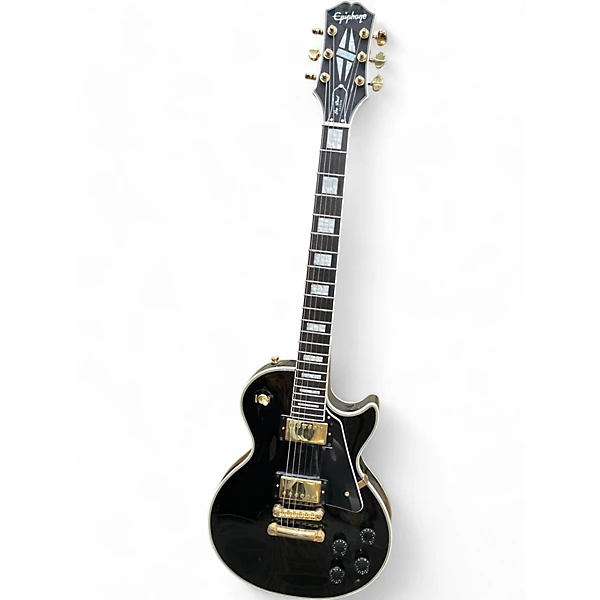 Used 2021 Epiphone Les Paul Custom Ebony Solid Body Electric Guitar