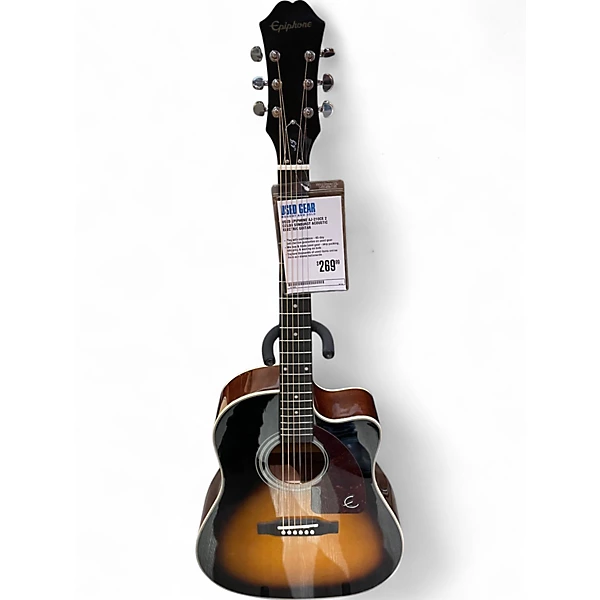 Used Epiphone AJ 210CE 2 Color Sunburst Acoustic Electric Guitar