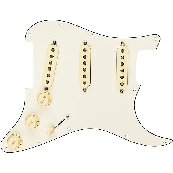 Stratocaster SSS 57 62 Pre Wired Pickguard White Back White