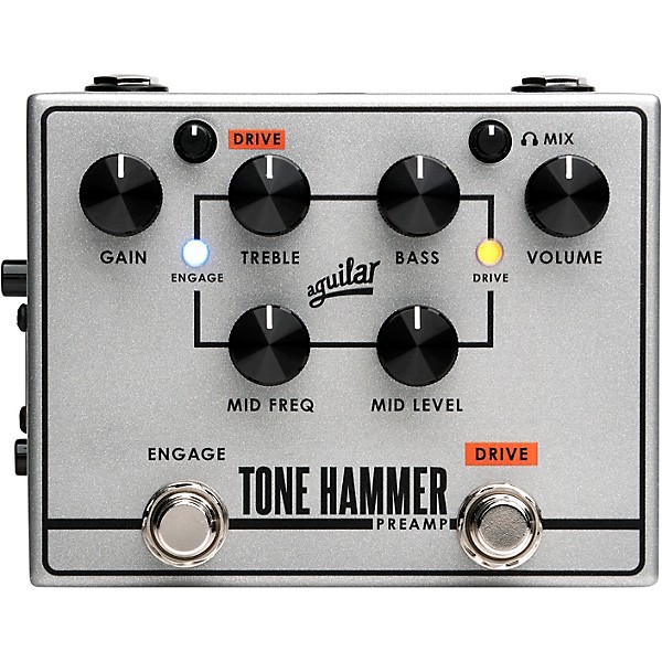 Tonehammer V2 Preamp Bass Effects Pedal Silver