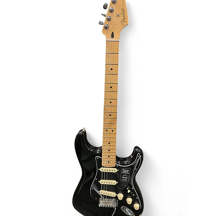 Used Fender Player Stratocaster Black Solid Body Electric Guitar