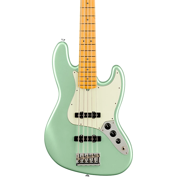 American Professional II Jazz Bass V Maple Fingerboard Mystic Surf Green