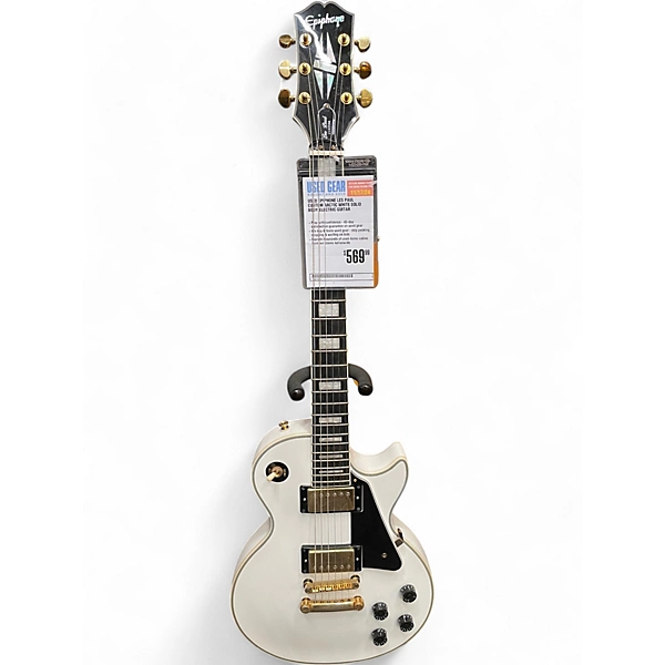 Used Epiphone Les Paul Custom Arctic White Solid Body Electric Guitar