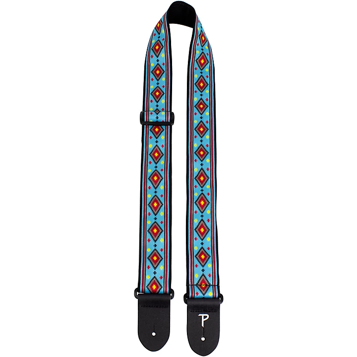 2 Jacquard Guitar Strap Aztec Blue Aztec 39 to 58 in