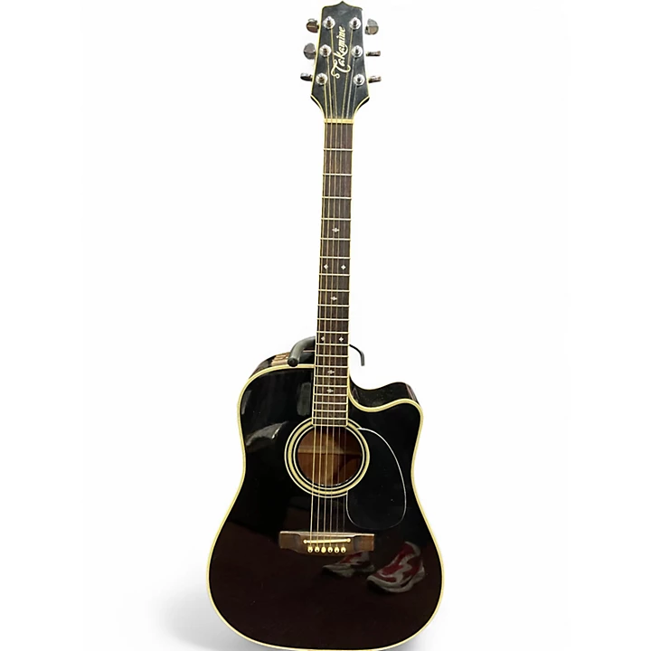 Vintage 1988 Takamine EF 341C Black Acoustic Electric Guitar