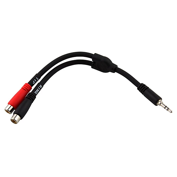 Y Cable Stereo 35MMM to Dual RCAF 6 in