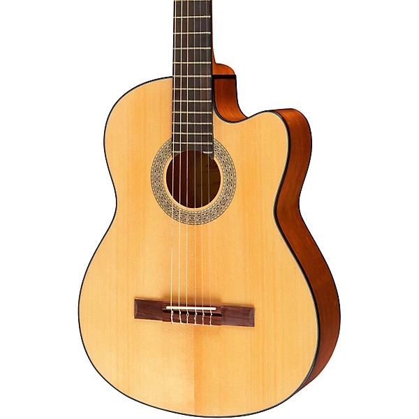 LC100CE Acoustic Electric Cutaway Classical Guitar Natural