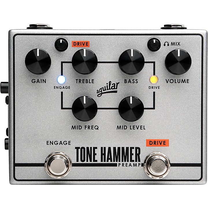 Tonehammer V2 Preamp Bass Effects Pedal Silver