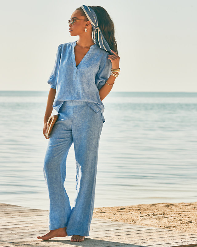 32" Deri Linen Palazzo Pant