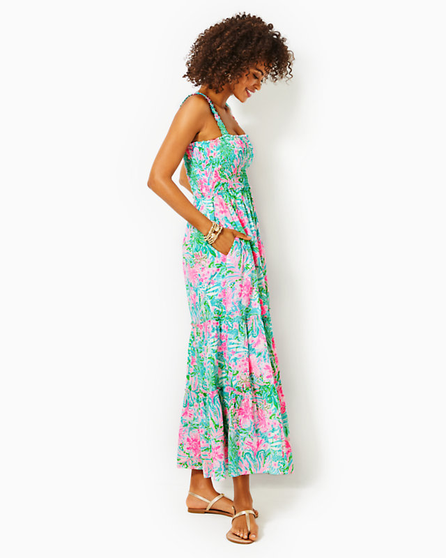 Hadly Smocked Cotton Maxi Dress