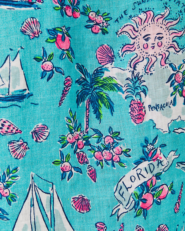 Sea View Linen Button Down Top