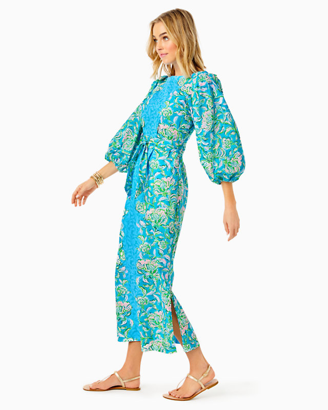 Barbara 3/4 Sleeve Cotton Maxi Dress