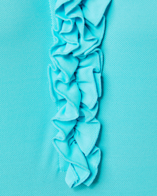 UPF 50+ Luxletic Frida Ruffle Polo Top